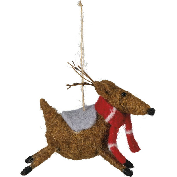 decoration ornament Christmas decoration Delightful Wooden Reindeer in a scarf